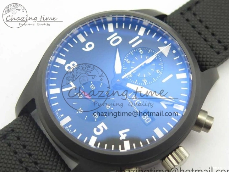 MIROTIME 1231 Modern PILOT IW389001 ZF 1:1 Best Edition Ceramic Case Black Dial on Nylon Strap A7750 (Same Function As Genuine) 7158